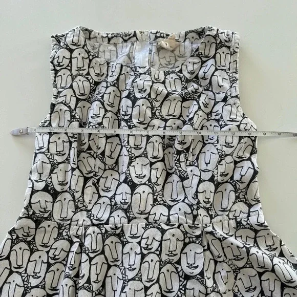 Mata Traders- 100% Cotton- Black and White- Face Print Dress- Ethical- Unique- M - Picture 10 of 13